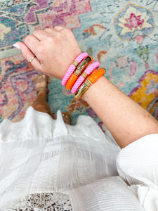 Summer Days: Pink & Orange Bracelet Set